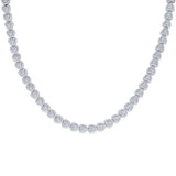 925 Sterling Silver Womens Moissanite Heart Chain 7mm 18 Inches