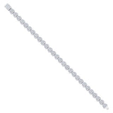 925 Sterling Silver Womens Moissanite Heart Bracelet 7mm 8 Inches