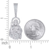 925 Sterling Silver Moissanite St. Jude Pendant