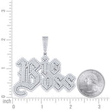 925 Sterling Silver Mens Moissanite "Big Boss" Pendant