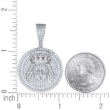 925 Sterling Silver Mens Round Baguette Moissanite Leo/Lion Head Pendant
