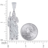 925 Sterling Silver Moissanite St. Jude Pendant