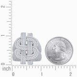 925 Sterling Silver Mens Moissanite Dollar Sign Ring