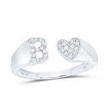 1/8Ctw-Dia Nk Gift Initial B Ladies Heart Ring