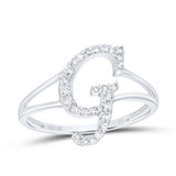10K Gold Ladies Initial G Ring 1/5Ctw-Dia White
