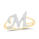 10K Gold Ladies Initial M Ring 1/5Ctw-Dia