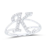 10K Gold Ladies Initial K Ring 1/4Ctw-Dia