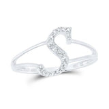 10K Gold Ladies Initial S Ring 1/8Ctw-Dia White
