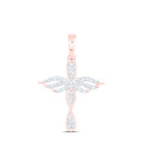 Diamond Cross Pendant 1/8Cttw Rose
