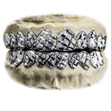 Diamond cut with diamond dust grillz white