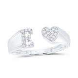 1/10Ctw-Dia Initial E Ladies Heart Ring