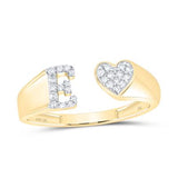 1/10Ctw-Dia Initial E Ladies Heart Ring