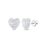 3/8Ctw-Dia Fashion Heart Earring
