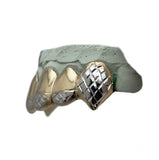 White Diamond Cut Tips & Full Extended Fangs Grills