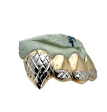 White Diamond Cut Tips & Full Extended Fangs Grills