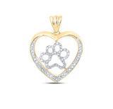 10K Gold Diamond Paw Pendant 1/3 Cttw Yellow Jewelry