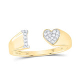 1/10Ctw-Dia Initial I Ladies Heart Ring Yellow