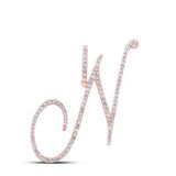 10K Gold Round Diamond N Initial Letter Pendant 5/8 Cttw