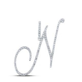 10K Gold Round Diamond N Initial Letter Pendant 5/8 Cttw