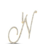 10K Gold Round Diamond N Initial Letter Pendant 5/8 Cttw