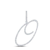 10K Gold Round Diamond O Initial Letter Pendant 3/8 Cttw