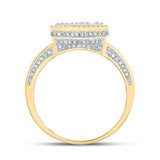 10K Two-Tone Gold Round Diamond I Initial Letter Ring 1-1/5 Cttw
