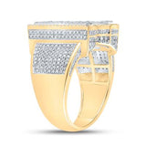 10K Two-Tone Gold Round Diamond N Initial Letter Ring 1-1/5 Cttw