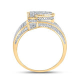 10K Two-Tone Gold Round Diamond P Initial Letter Ring 1 Cttw