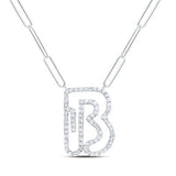 3/8Ctw-Dia Initial B Necklace - 18 Inch