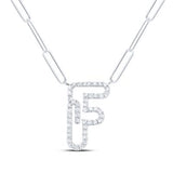 1/3Ctw-Dia Initial F Necklace - 18 Inch
