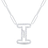 3/8Ctw-Dia Initial I Necklace - 18 Inch