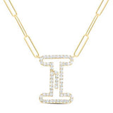 3/8Ctw-Dia Initial I Necklace - 18 Inch