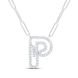 1/3Ctw-Dia Initial P Necklace - 18 Inch