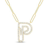 1/3Ctw-Dia Initial P Necklace - 18 Inch