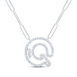 3/8Ctw-Dia Initial Q Necklace - 18 Inch