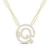 3/8Ctw-Dia Initial Q Necklace - 18 Inch