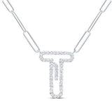 1/3Ctw-Dia Initial T Necklace - 18 Inch