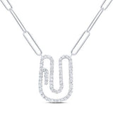 3/8Ctw-Dia Initial U Necklace - 18 Inch