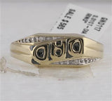10K Gold Round Diamond Dad Band .01Cttw