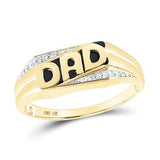 10K Gold Round Diamond Dad Band .01Cttw Yellow /