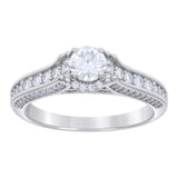 Sterling Silver Moissanite Cathedral Ring