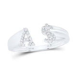 10k Gold Initial "A" Ladies $ Ring 1/10 CTW-DIA