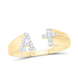 10k Gold Initial "A" Ladies Heart Ring 1/10 CTW-DIA