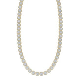 14K Gold Baguette Diamond Square Link Chain Necklace 19-1/2 Cttw