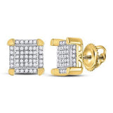 10Kt Yellow Gold Mens Round Diamond Square Cluster Stud Earrings 1/6 Cttw
Style Code Eww1346 Yellow