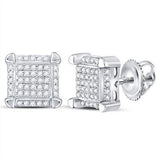 10Kt Yellow Gold Mens Round Diamond Square Cluster Stud Earrings 1/6 Cttw
Style Code Eww1346 White