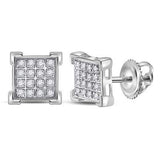 10K Yellow Gold Round Diamond Square Cluster Earrings 1/10 Cttw
Style Code Eww2293 White