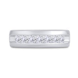 14K White Gold Machine Set Princess Diamond Wedding Channel Band Ring 1-1/2 Cttw
Style Code