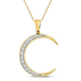 14K White Gold Round Diamond Crescent Moon Pendant 1/6 Cttw
Style Code P31983/w