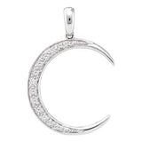 14K White Gold Round Diamond Crescent Moon Pendant 1/6 Cttw
Style Code P31983/w